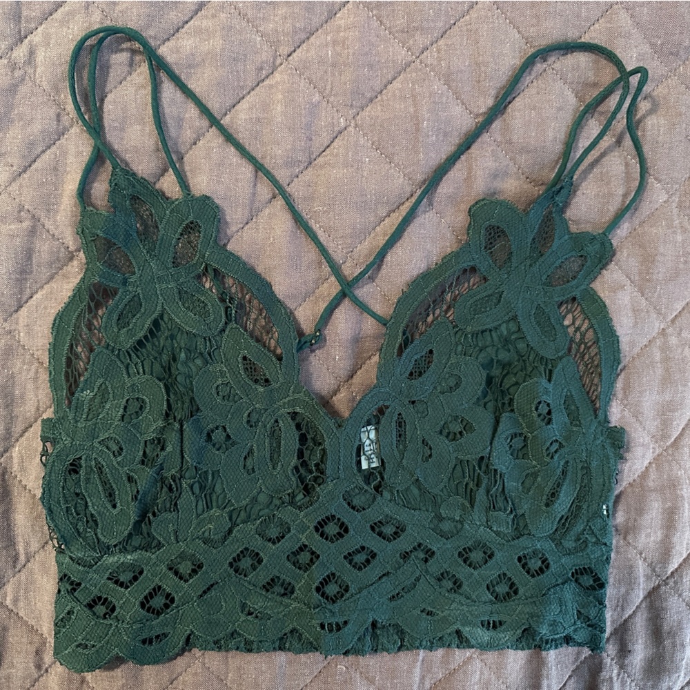 Free People Hunter Green XS Adella Bralette